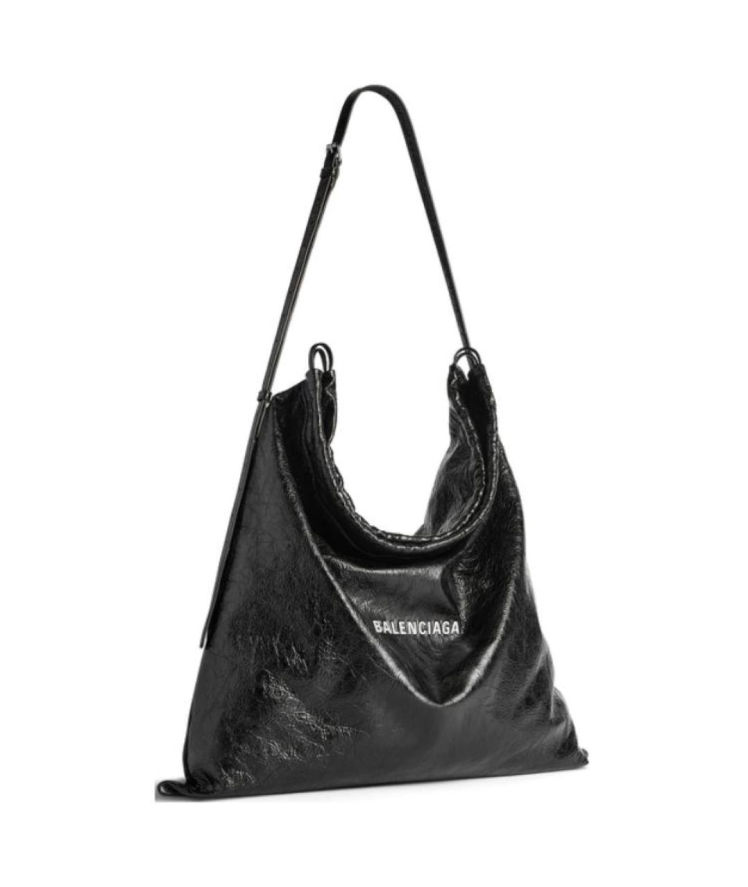 BALENCIAGA Черная кожаная сумка через плечо, фото 2