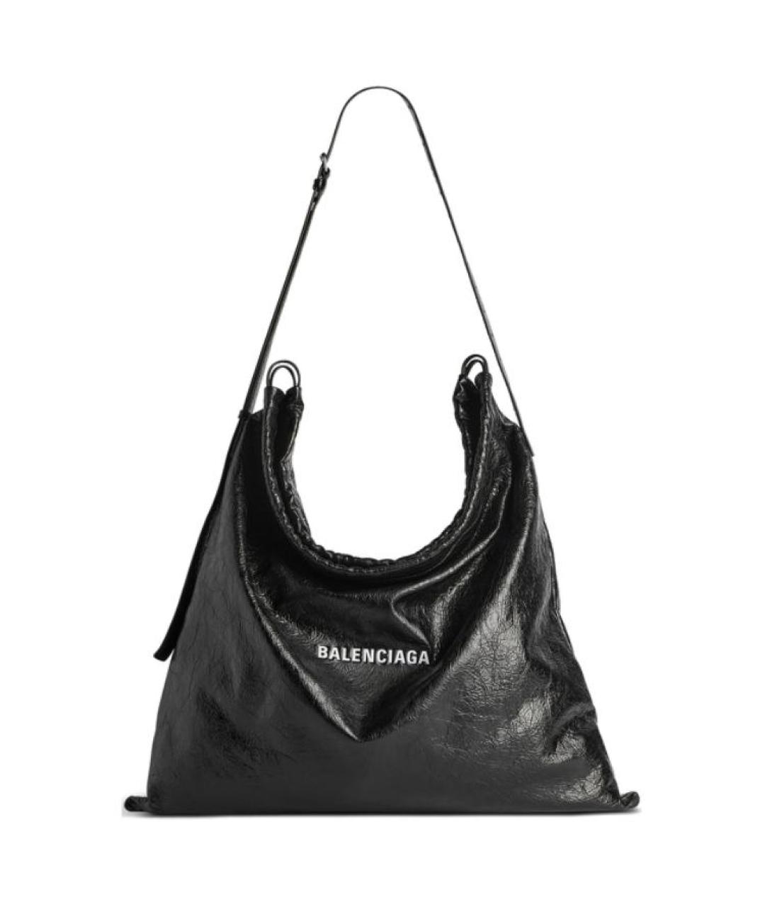 BALENCIAGA Черная кожаная сумка через плечо, фото 1