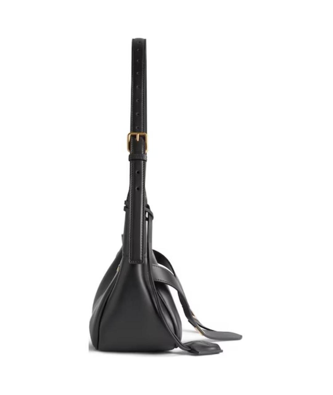 BALENCIAGA Черная кожаная сумка через плечо, фото 3
