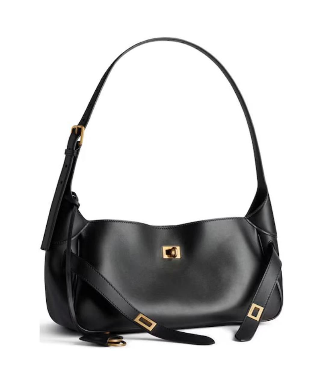 BALENCIAGA Черная кожаная сумка через плечо, фото 2