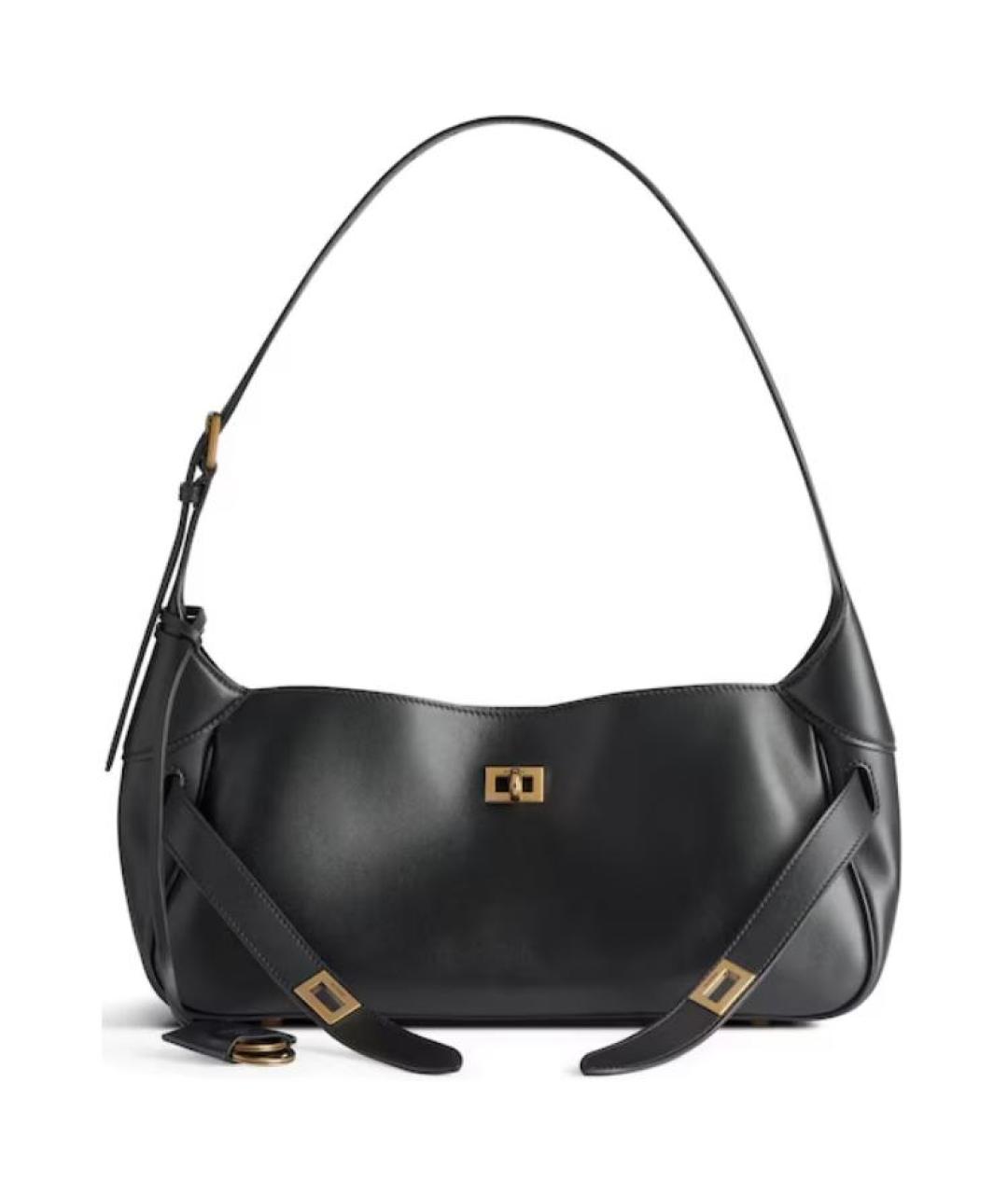 BALENCIAGA Черная кожаная сумка через плечо, фото 1