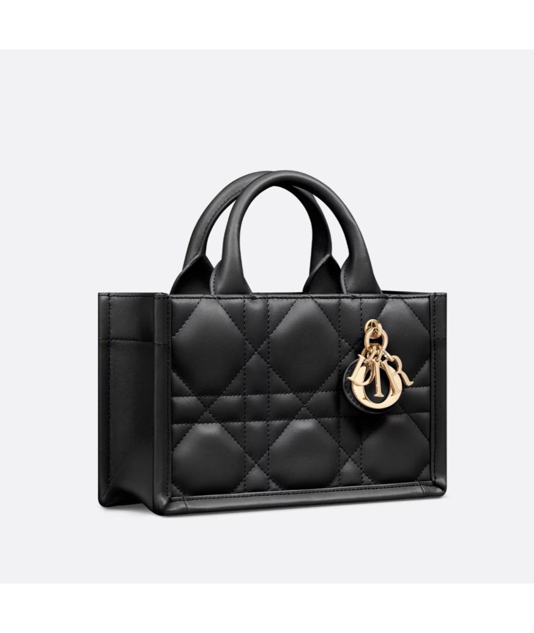 CHRISTIAN DIOR Черная кожаная сумка с короткими ручками, фото 2