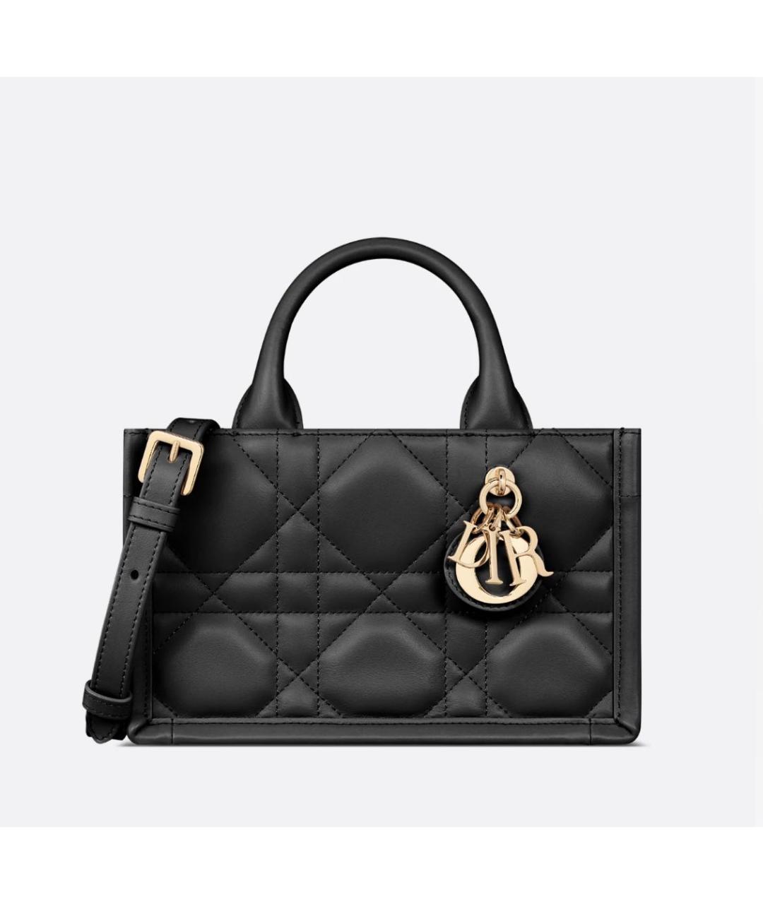 CHRISTIAN DIOR Черная кожаная сумка с короткими ручками, фото 6