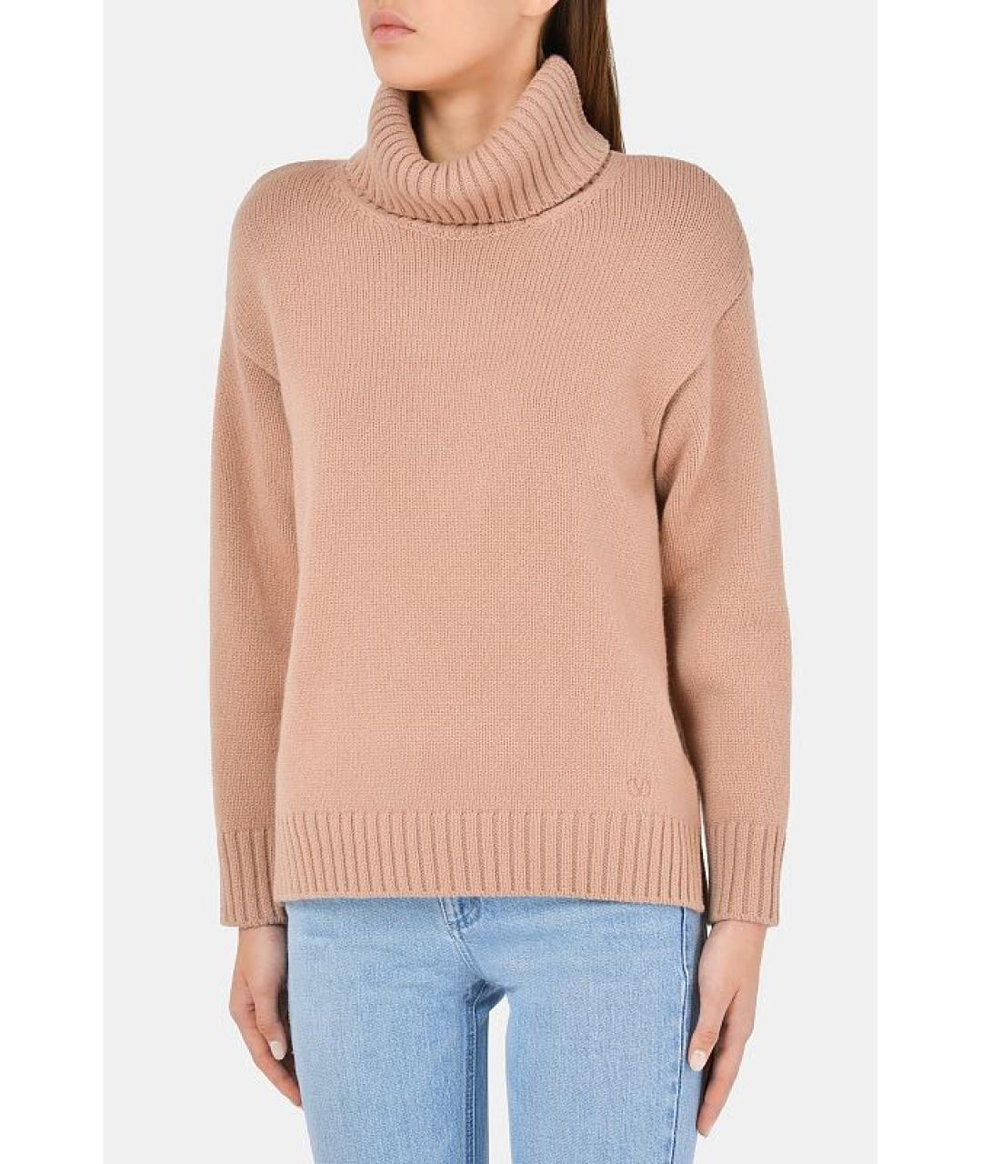 VALENTINO Бежевый шерстяной джемпер / свитер, фото 5