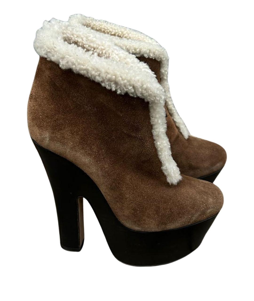 DSQUARED2 Коричневые замшевые ботильоны, фото 1