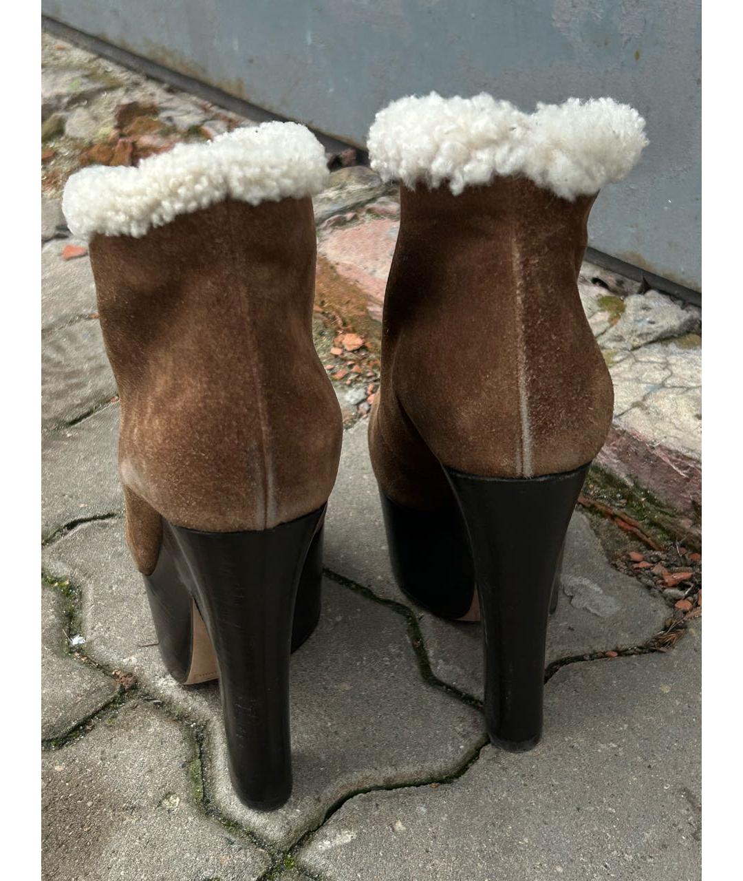 DSQUARED2 Коричневые замшевые ботильоны, фото 4