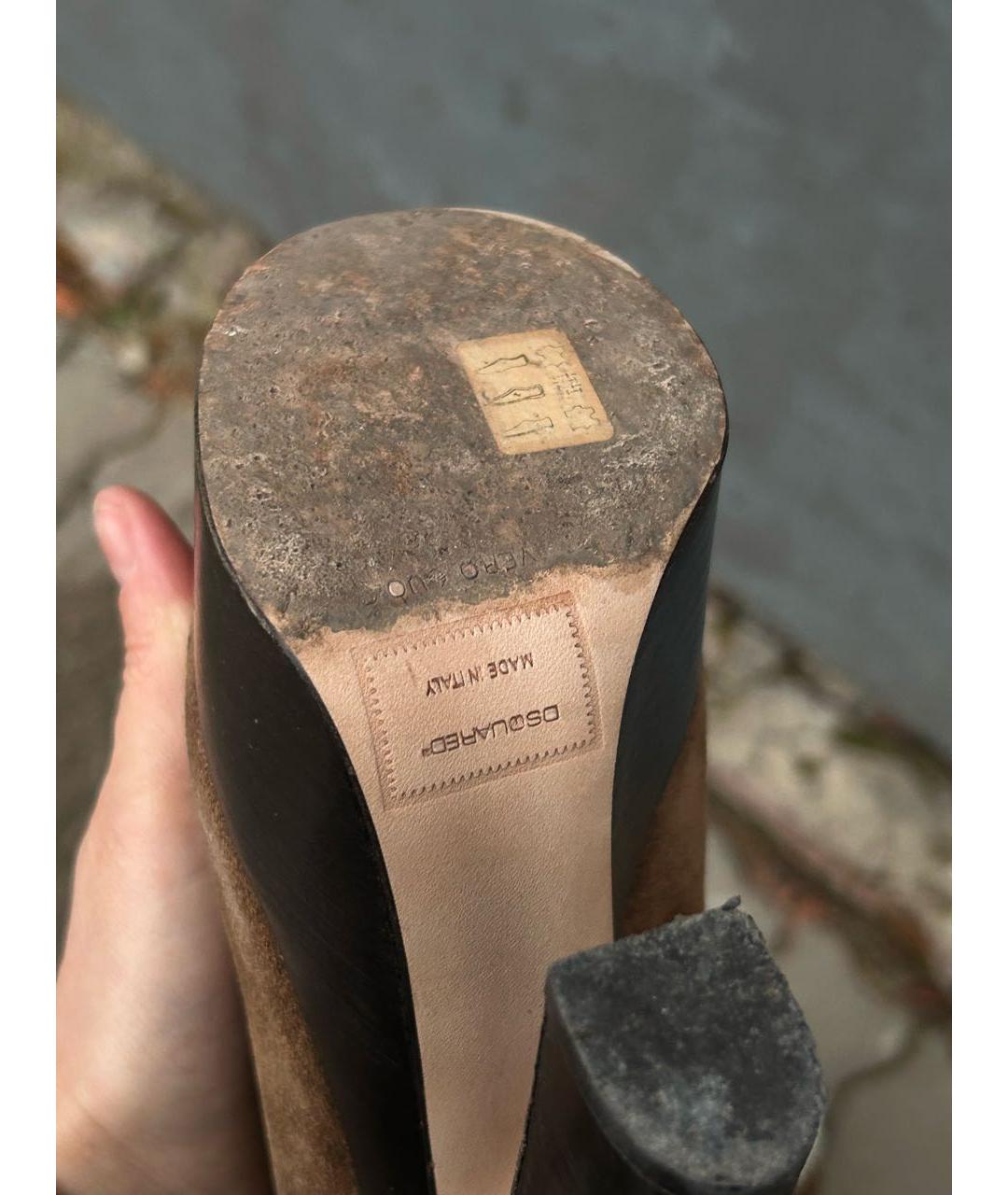 DSQUARED2 Коричневые замшевые ботильоны, фото 7