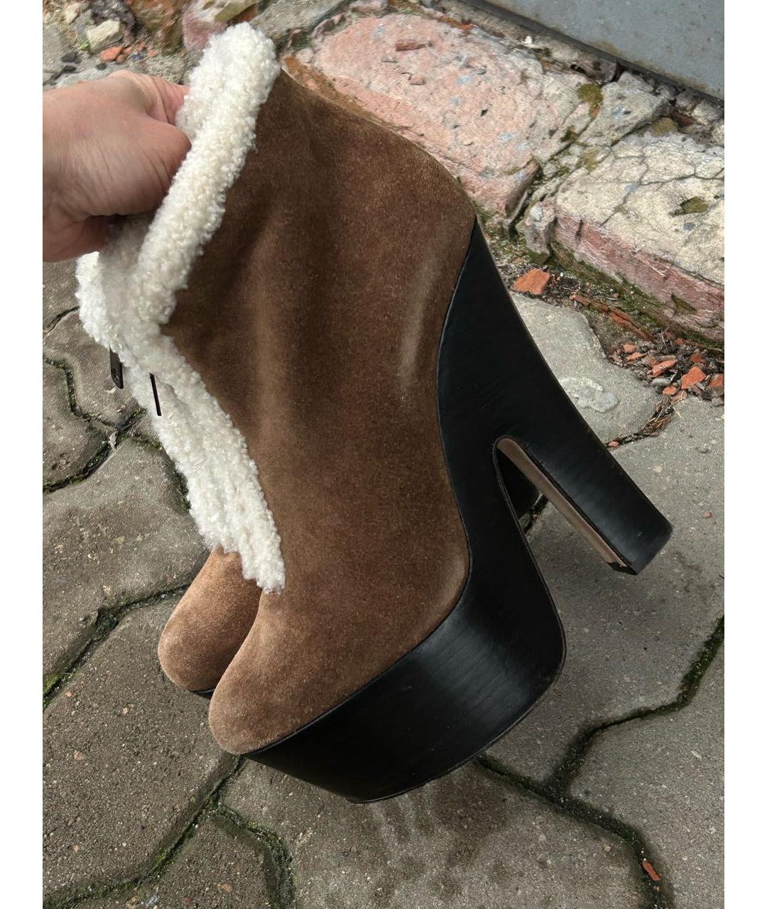 DSQUARED2 Коричневые замшевые ботильоны, фото 5