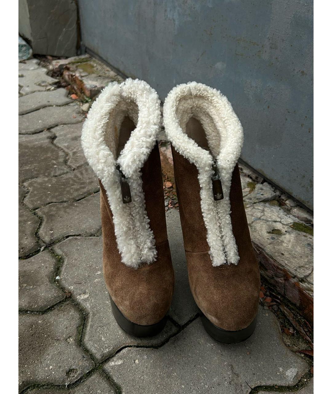 DSQUARED2 Коричневые замшевые ботильоны, фото 2