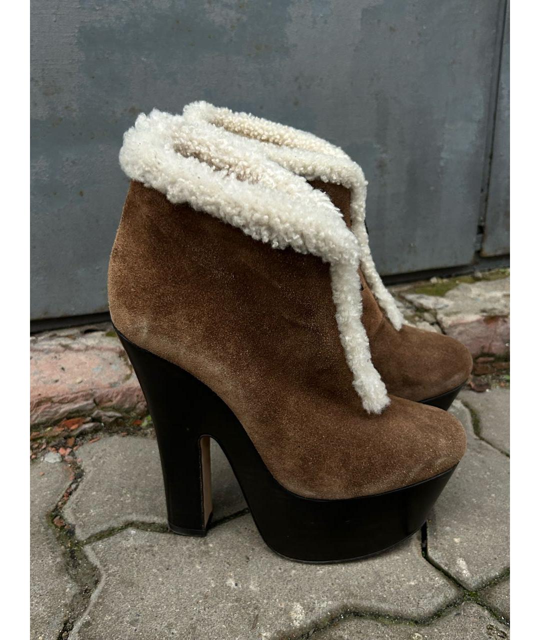 DSQUARED2 Коричневые замшевые ботильоны, фото 9