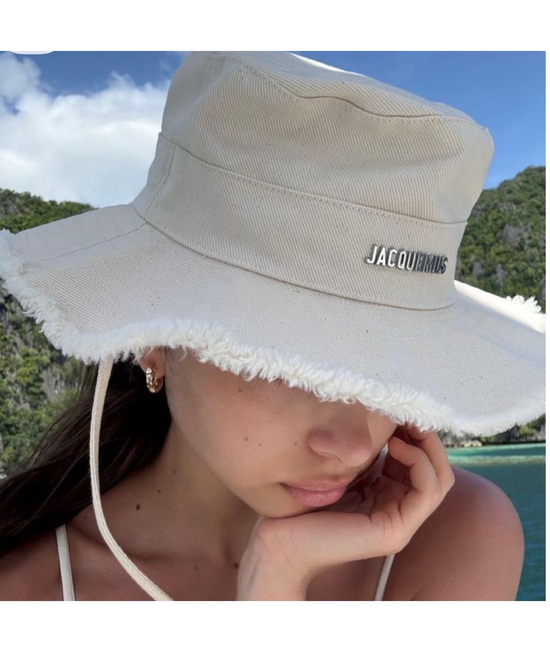 JACQUEMUS Белая хлопковая панама, фото 2