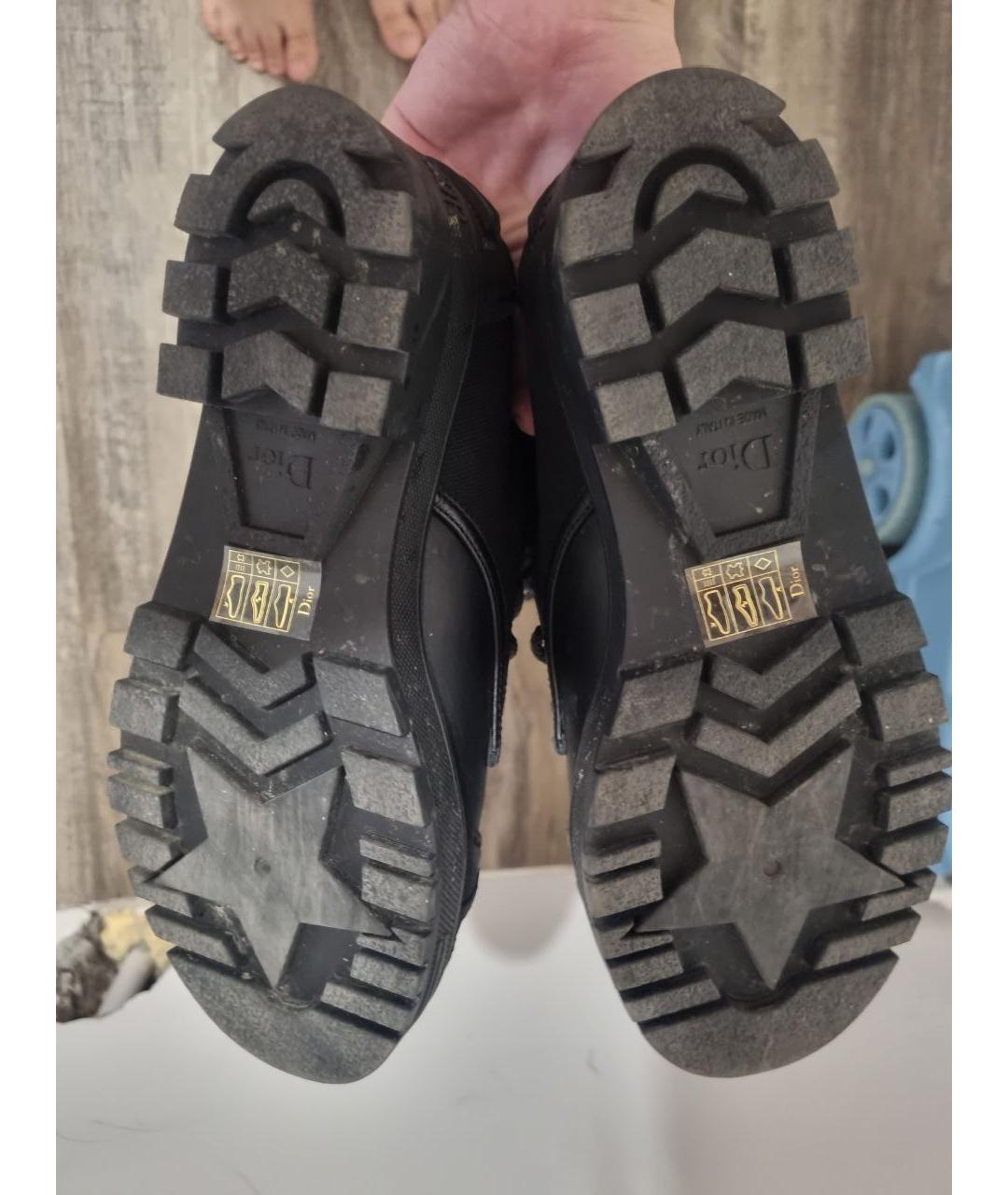 CHRISTIAN DIOR Черные текстильные ботинки, фото 5