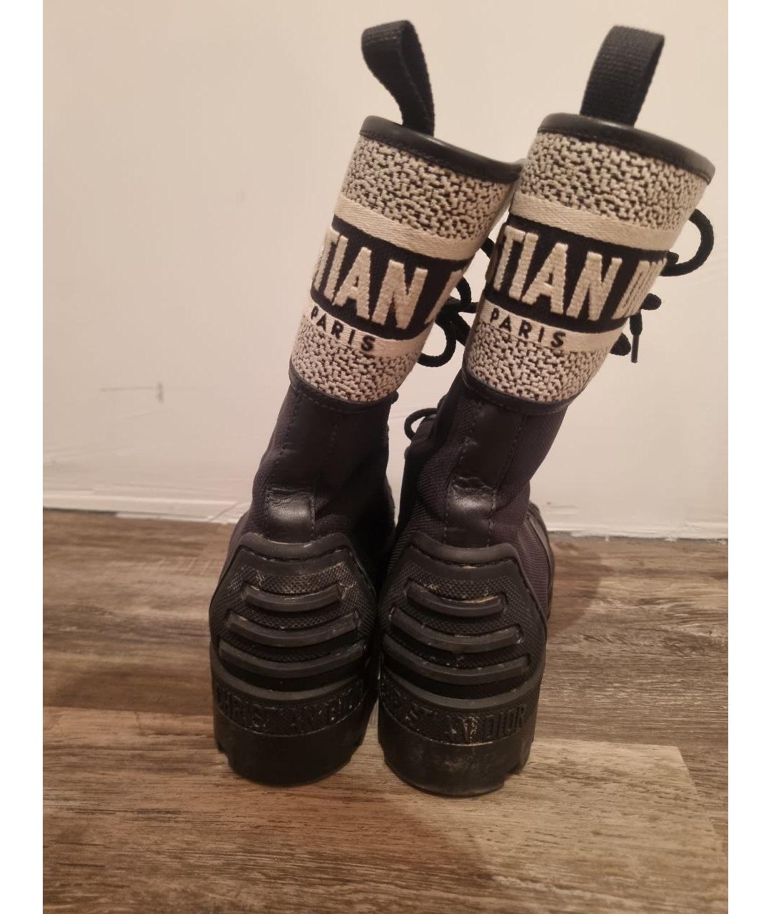 CHRISTIAN DIOR Черные текстильные ботинки, фото 4