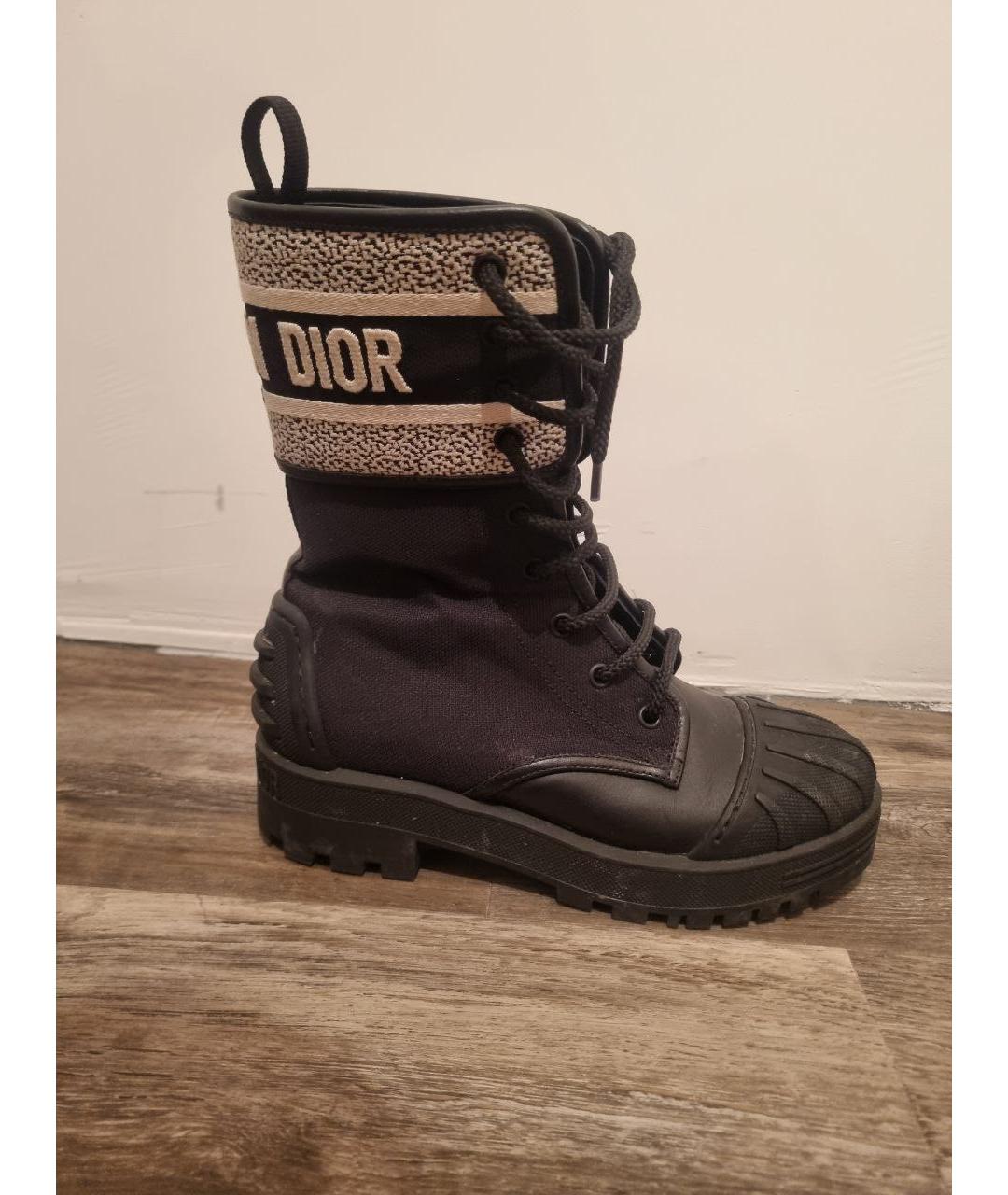 CHRISTIAN DIOR Черные текстильные ботинки, фото 8