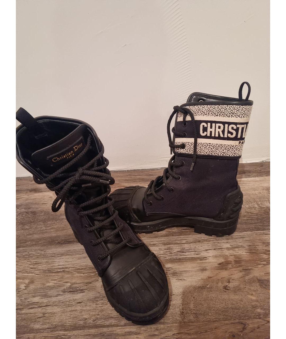 CHRISTIAN DIOR Черные текстильные ботинки, фото 7