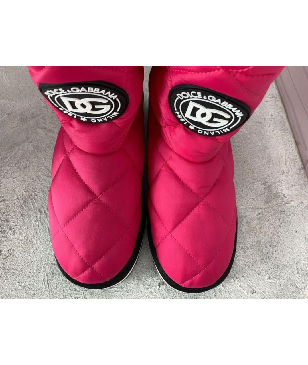 DOLCE&GABBANA Розовые синтетические сапоги, фото 3