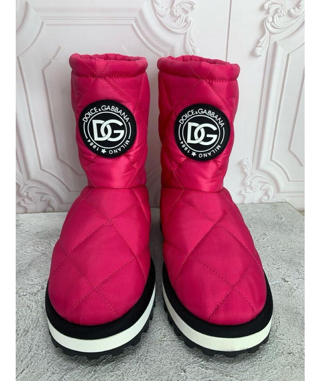 DOLCE&GABBANA Розовые синтетические сапоги, фото 2