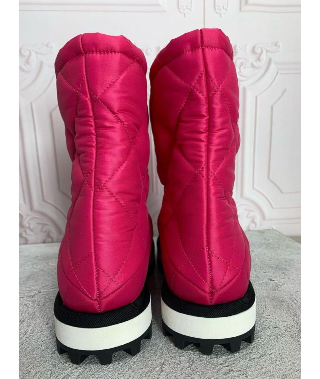 DOLCE&GABBANA Розовые синтетические сапоги, фото 4