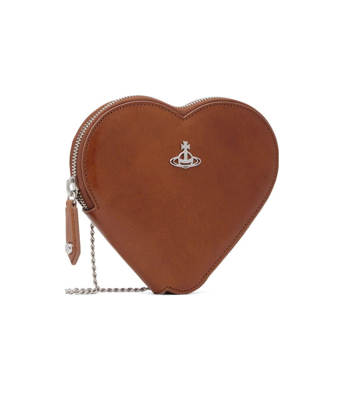 VIVIENNE WESTWOOD Коричневая кожаная сумка через плечо, фото 3