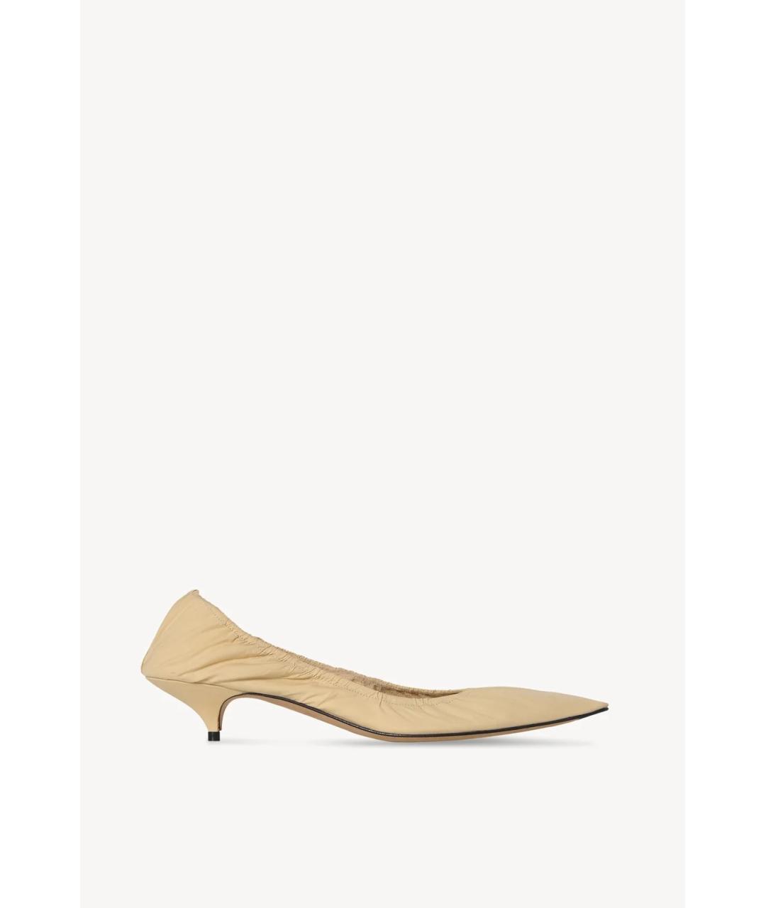 THE ROW Бежевые лодочки на низком каблуке, фото 4