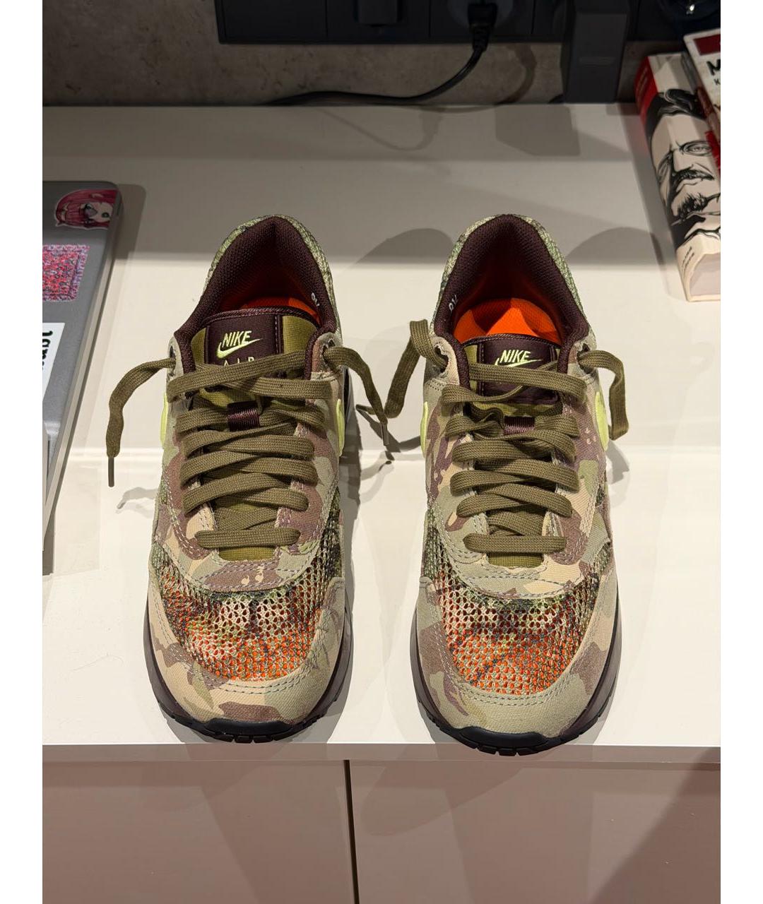 NIKE Хаки текстильные низкие кроссовки / кеды, фото 2