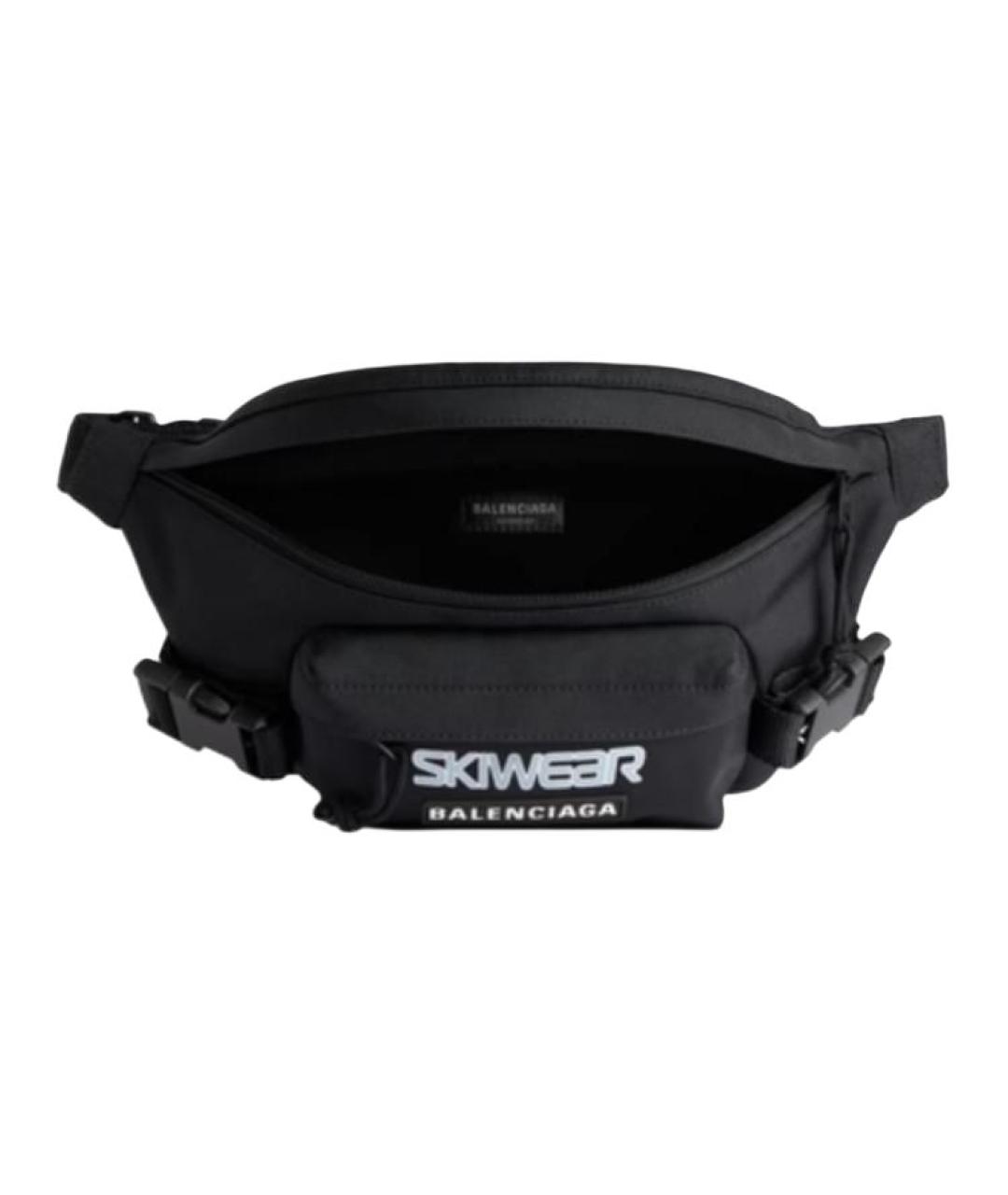 BALENCIAGA Черная тканевая поясная сумка, фото 4