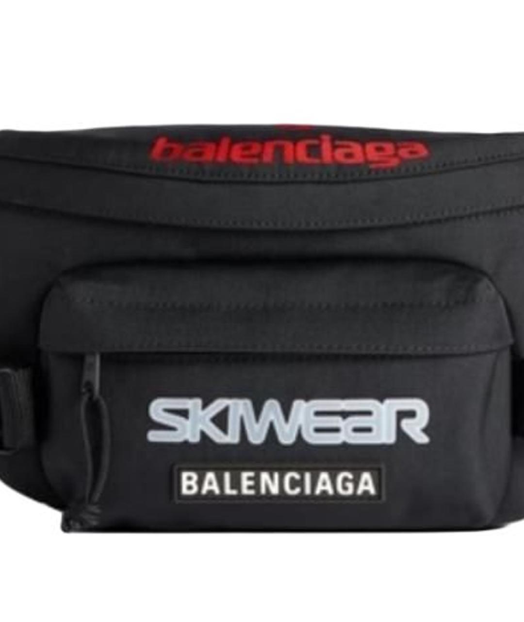 BALENCIAGA Черная тканевая поясная сумка, фото 5