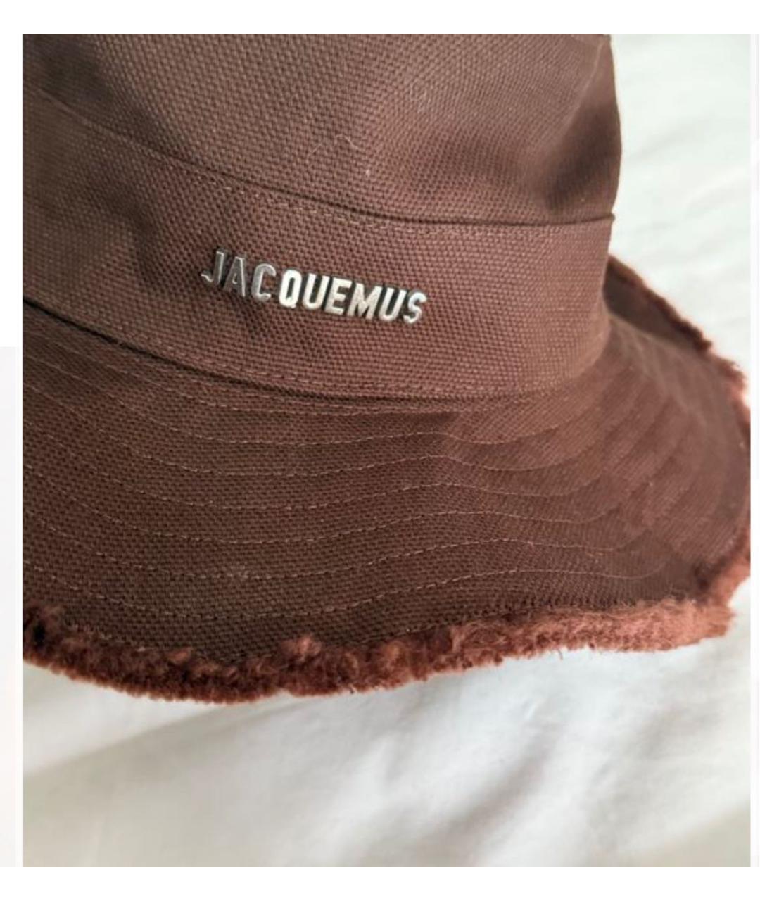 JACQUEMUS Коричневая хлопковая панама, фото 2