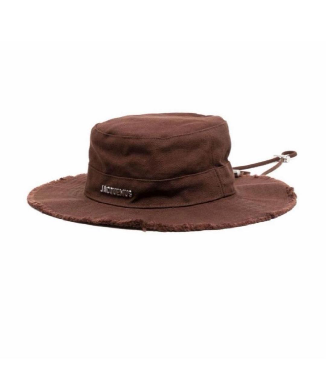 JACQUEMUS Коричневая хлопковая панама, фото 1