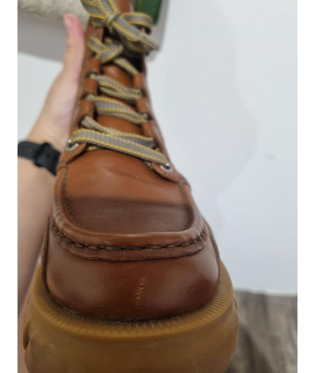 GUCCI Коричневые кожаные ботинки, фото 7