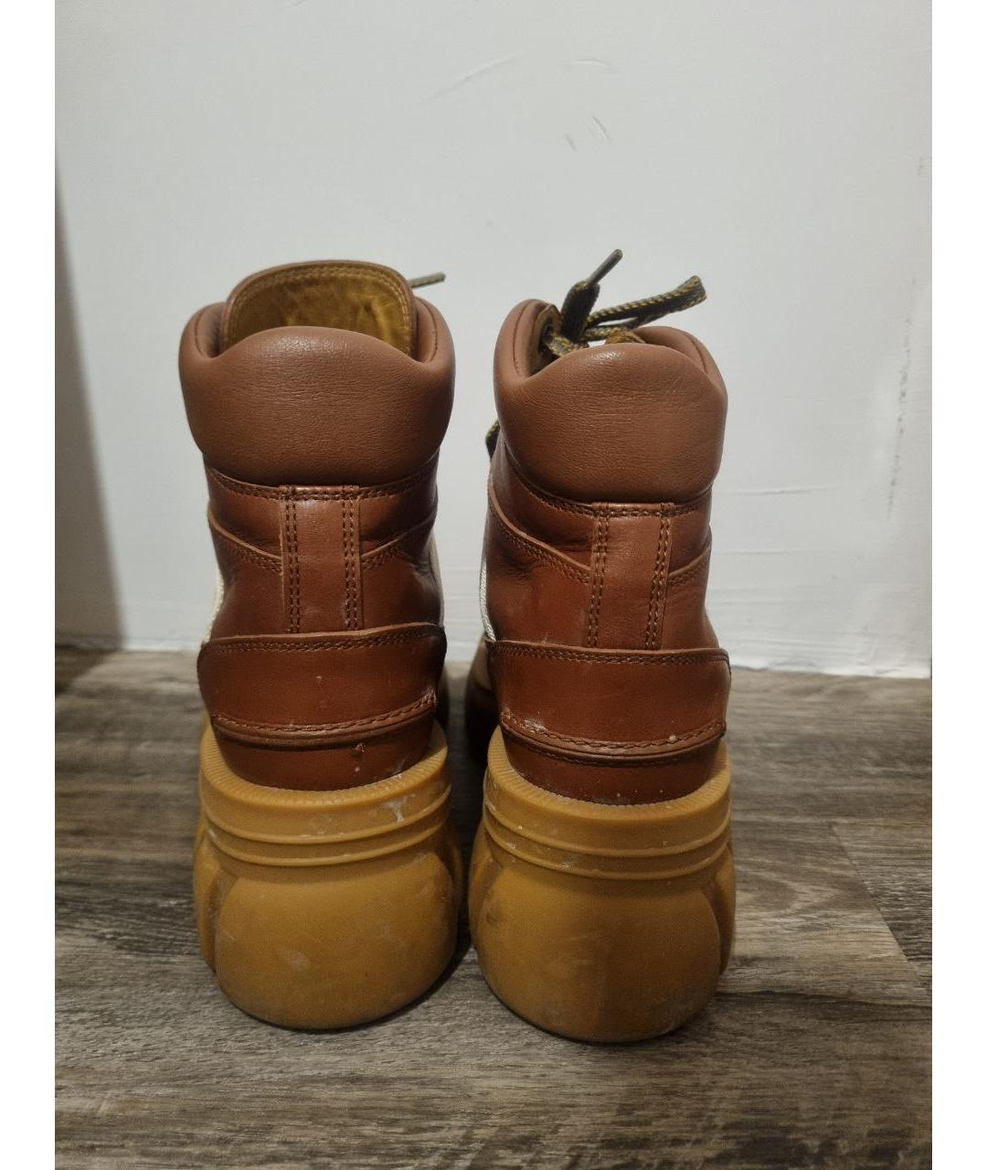 GUCCI Коричневые кожаные ботинки, фото 4