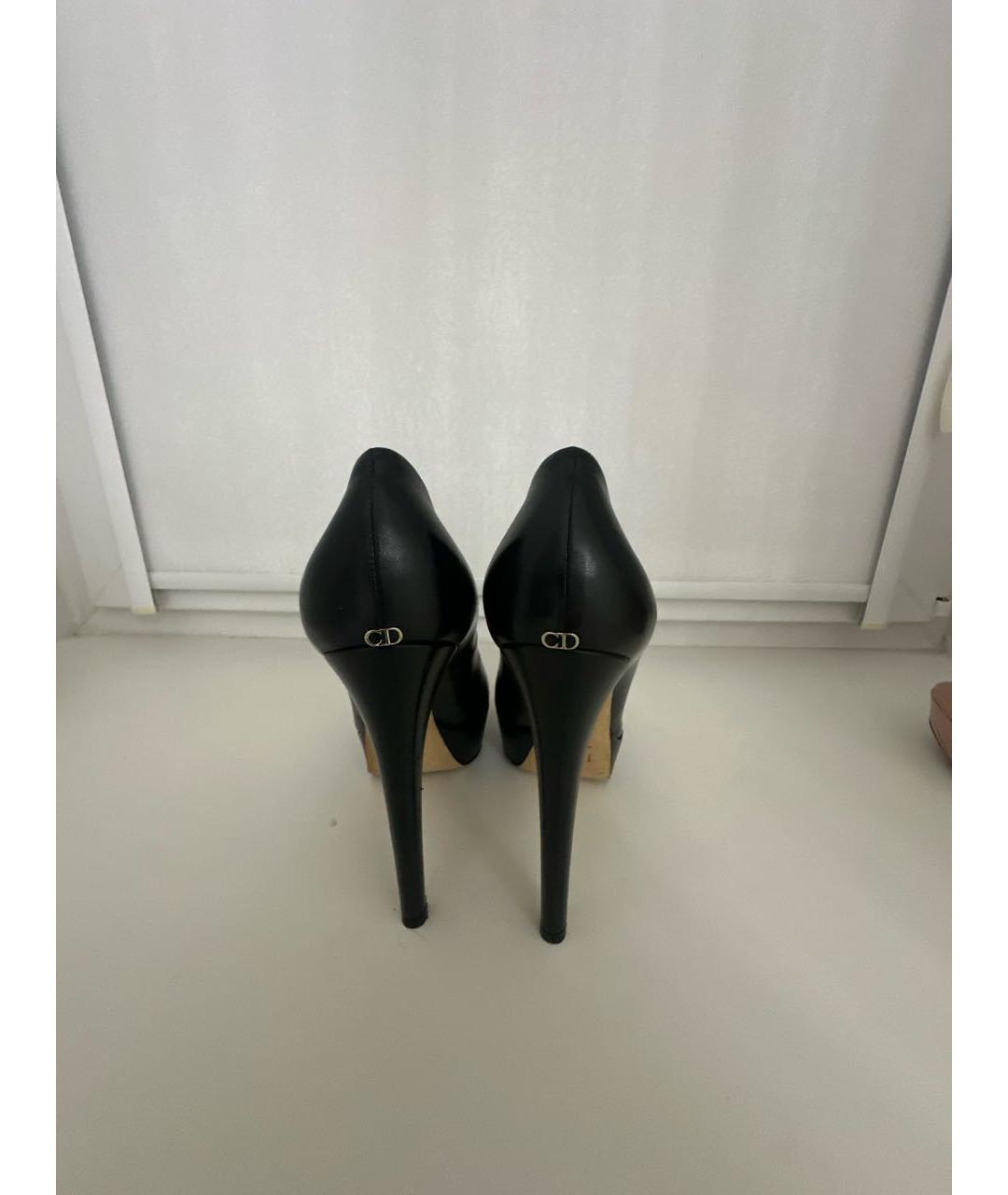 CHRISTIAN DIOR Черные кожаные туфли, фото 4