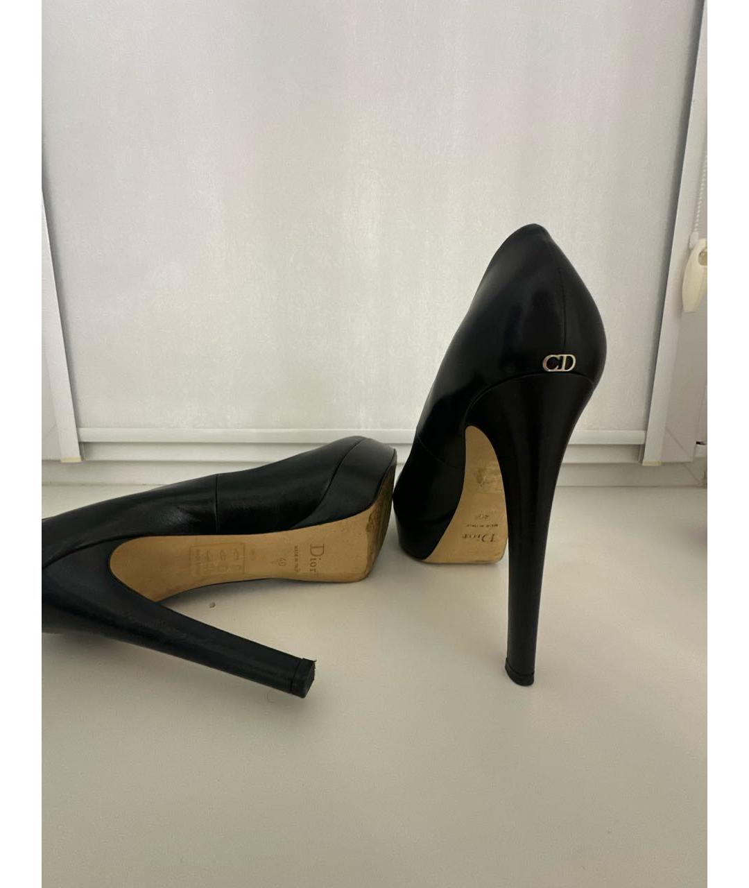 CHRISTIAN DIOR Черные кожаные туфли, фото 5