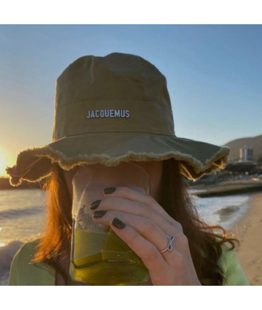 JACQUEMUS Хаки хлопковая панама, фото 3