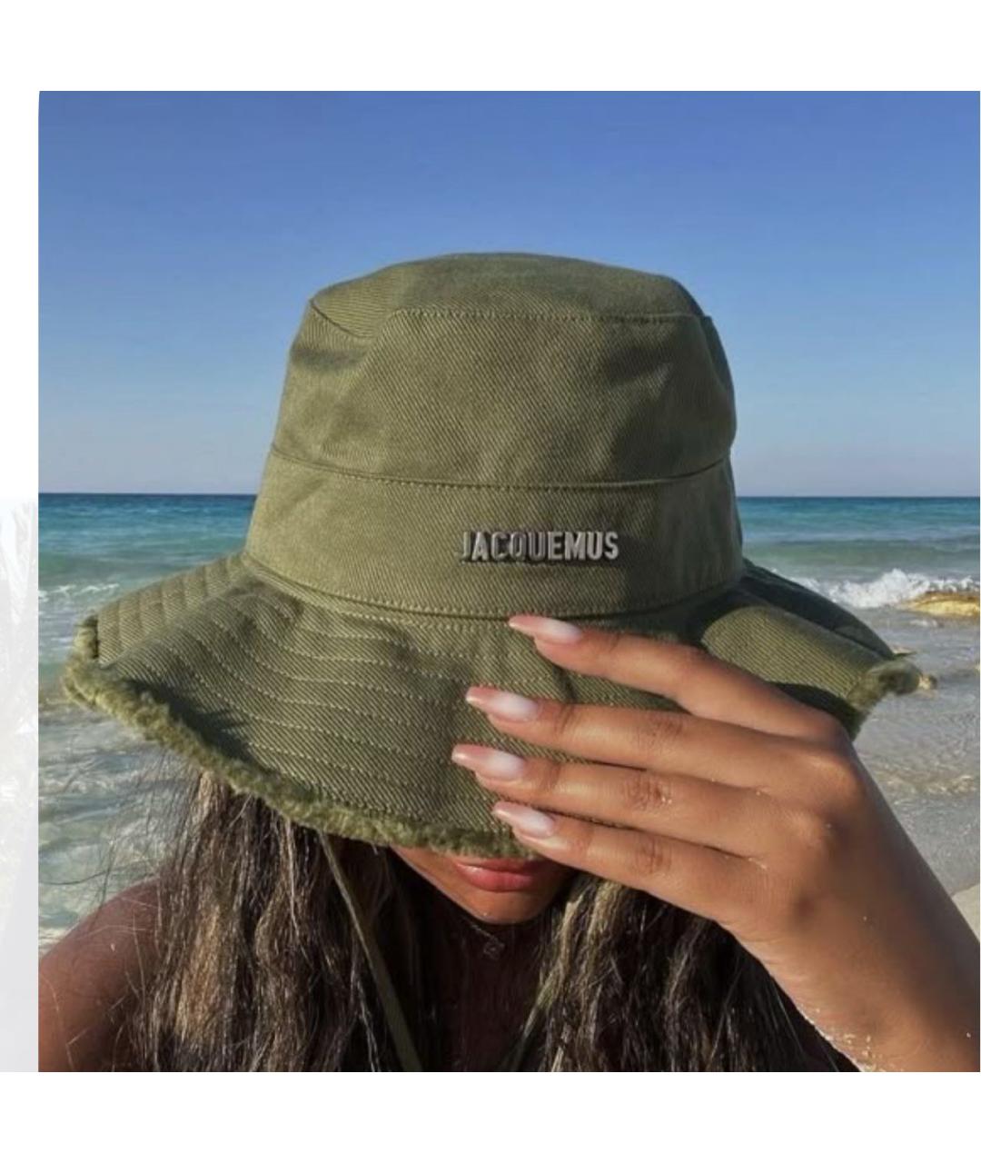 JACQUEMUS Хаки хлопковая панама, фото 2