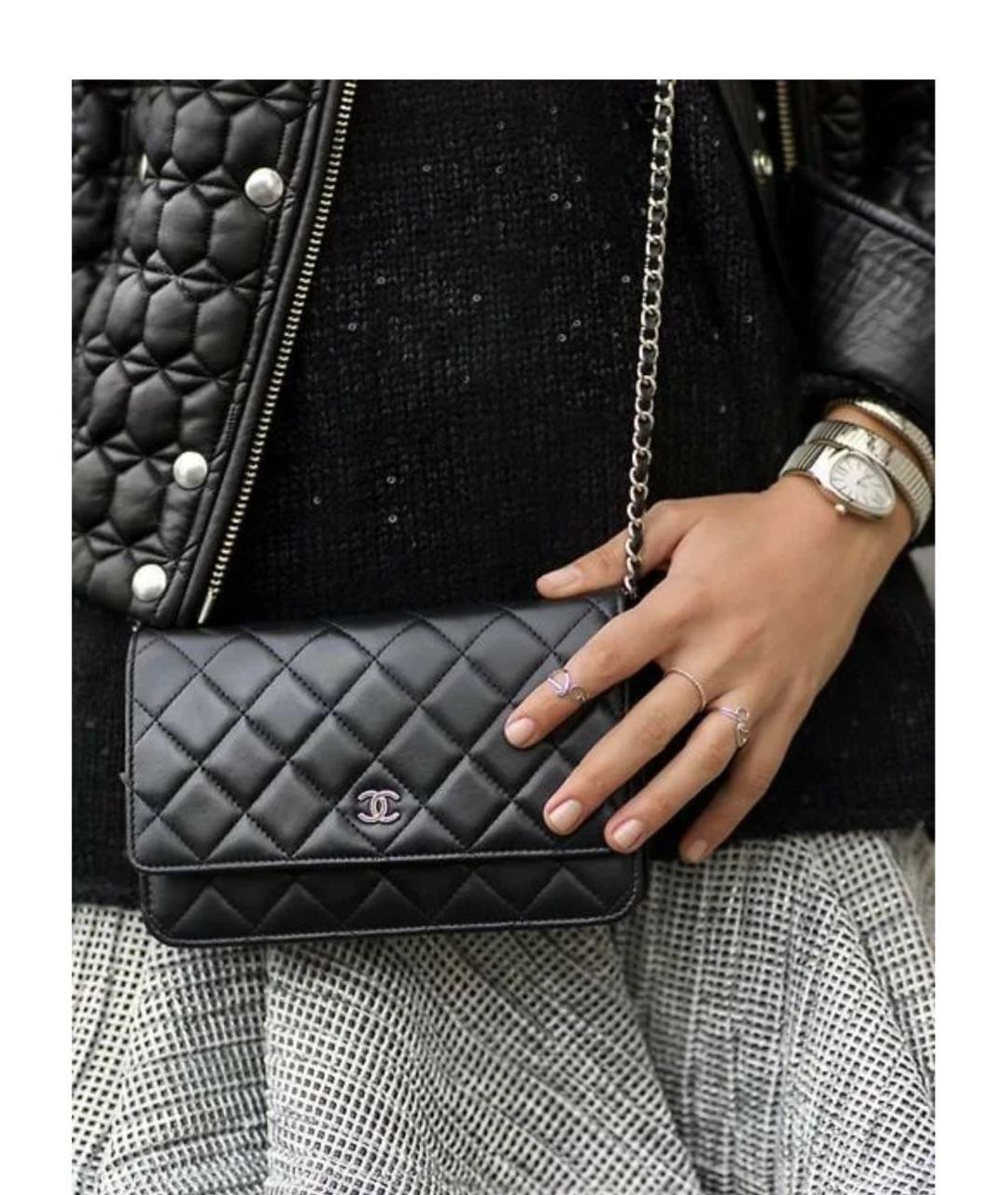 CHANEL Черная кожаная сумка через плечо, фото 3