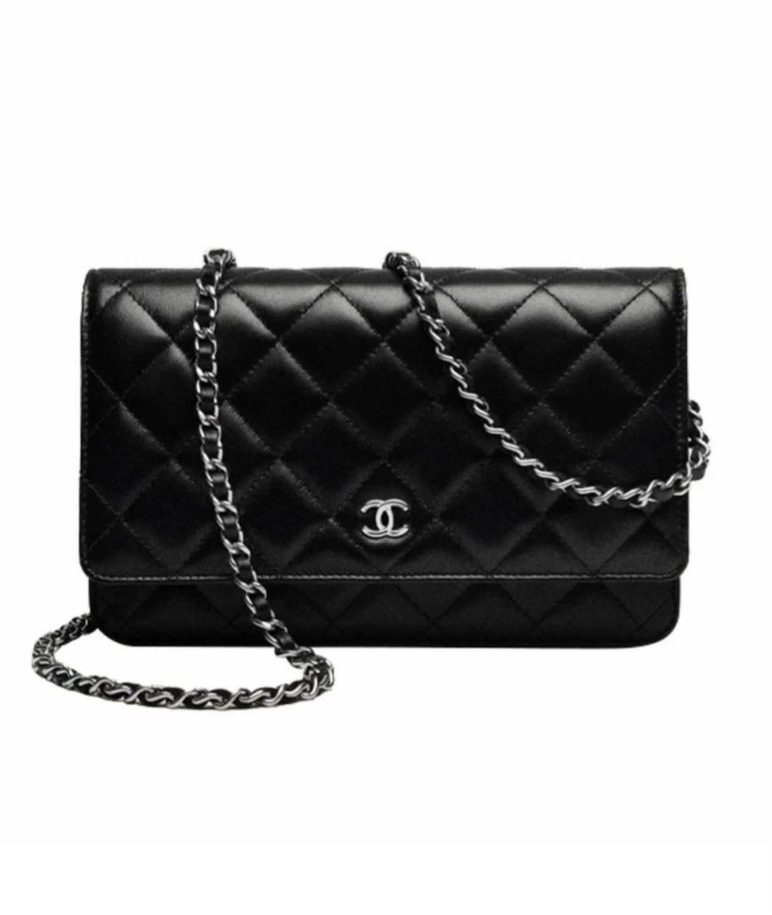 CHANEL Черная кожаная сумка через плечо, фото 4