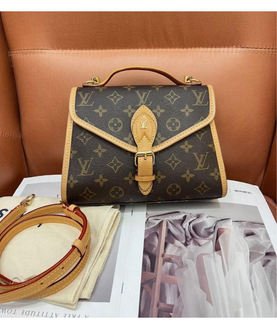 LOUIS VUITTON Коричневая сумка с короткими ручками, фото 3