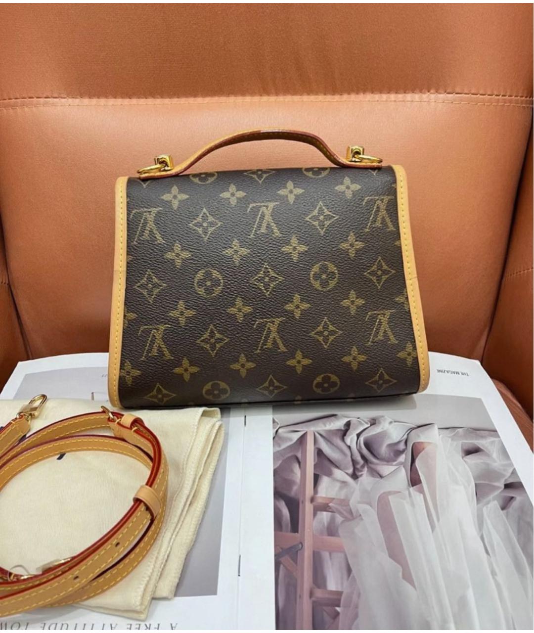 LOUIS VUITTON Коричневая сумка с короткими ручками, фото 4