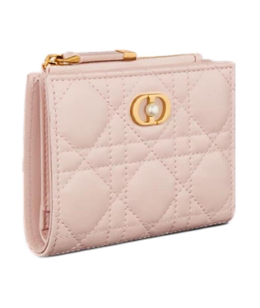 CHRISTIAN DIOR Розовый кожаный кошелек, фото 2