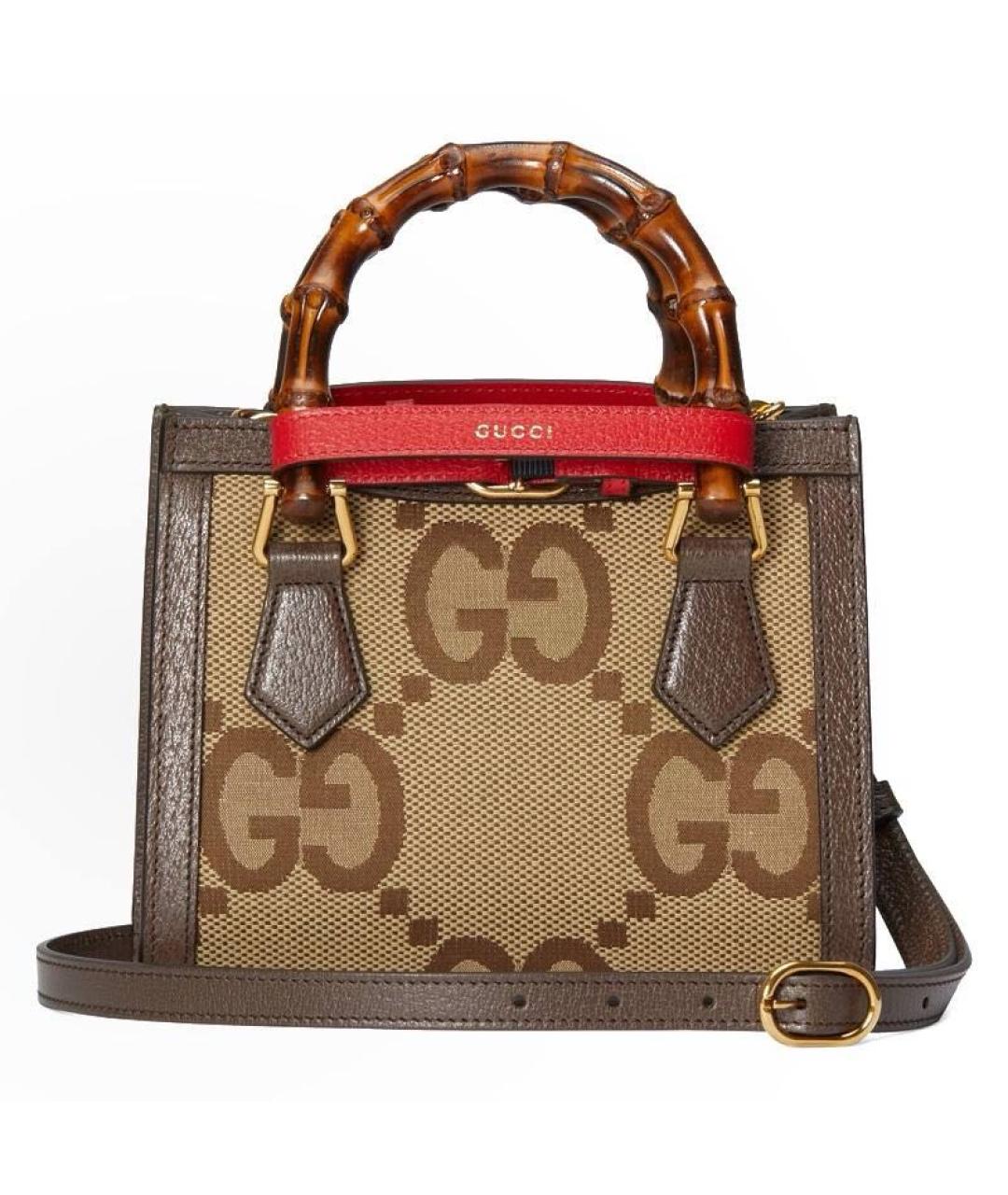 GUCCI Коричневая кожаная сумка с короткими ручками, фото 2