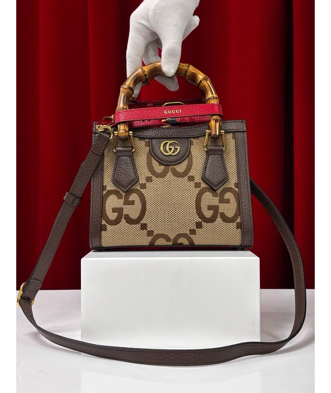 GUCCI Коричневая кожаная сумка с короткими ручками, фото 4