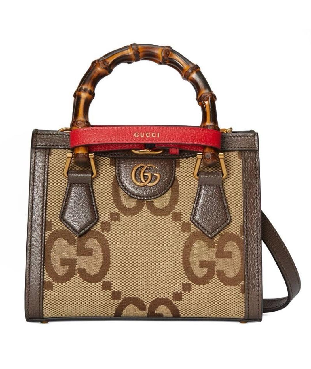 GUCCI Коричневая кожаная сумка с короткими ручками, фото 1