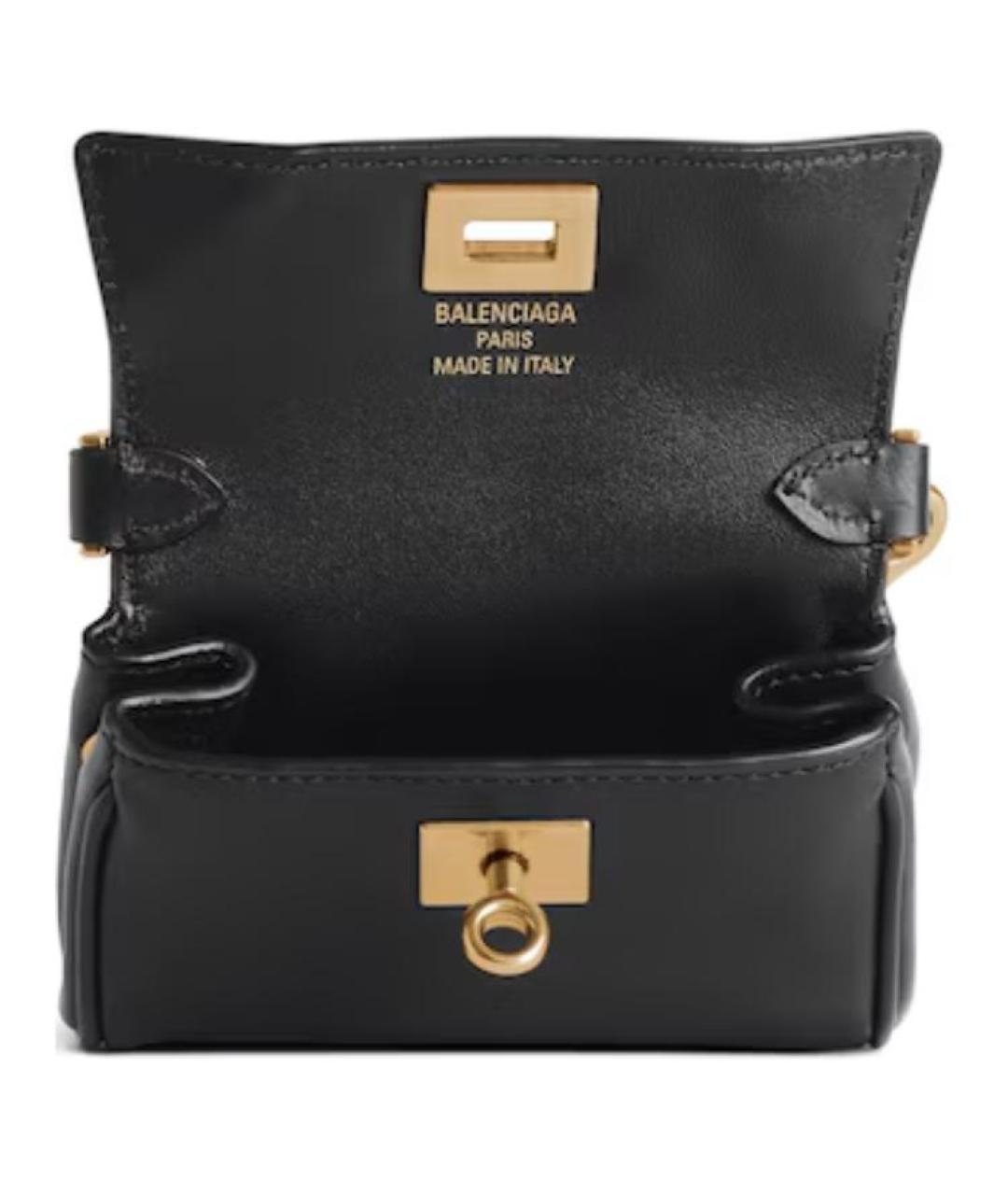 BALENCIAGA Черная кожаная сумка через плечо, фото 3