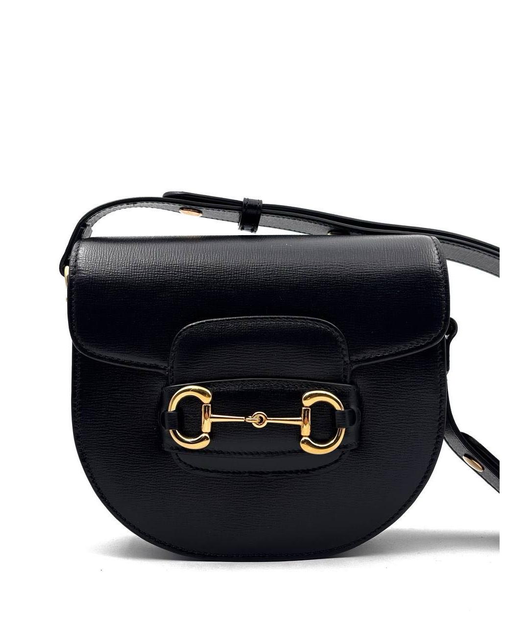 GUCCI Черная кожаная сумка через плечо, фото 6