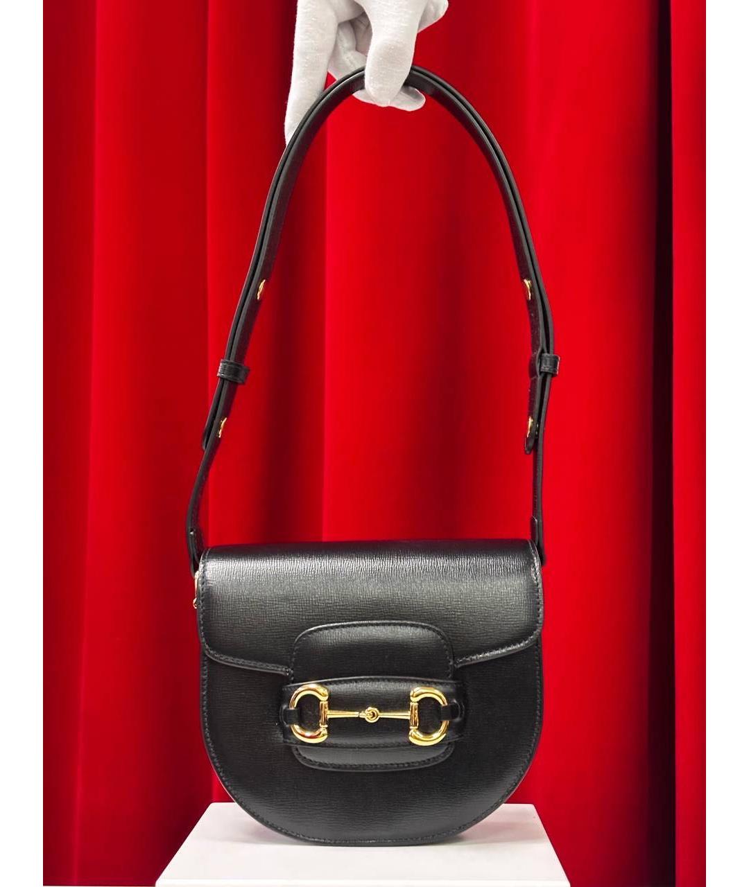 GUCCI Черная кожаная сумка через плечо, фото 4