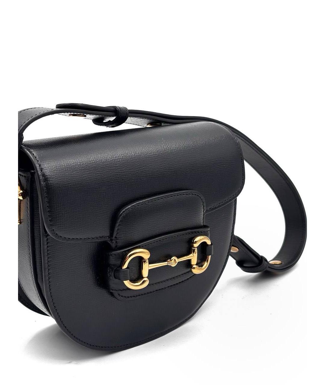 GUCCI Черная кожаная сумка через плечо, фото 3