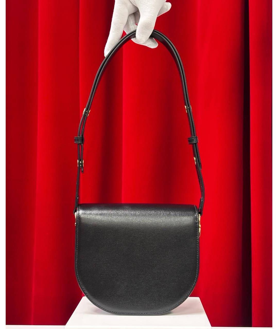 GUCCI Черная кожаная сумка через плечо, фото 5