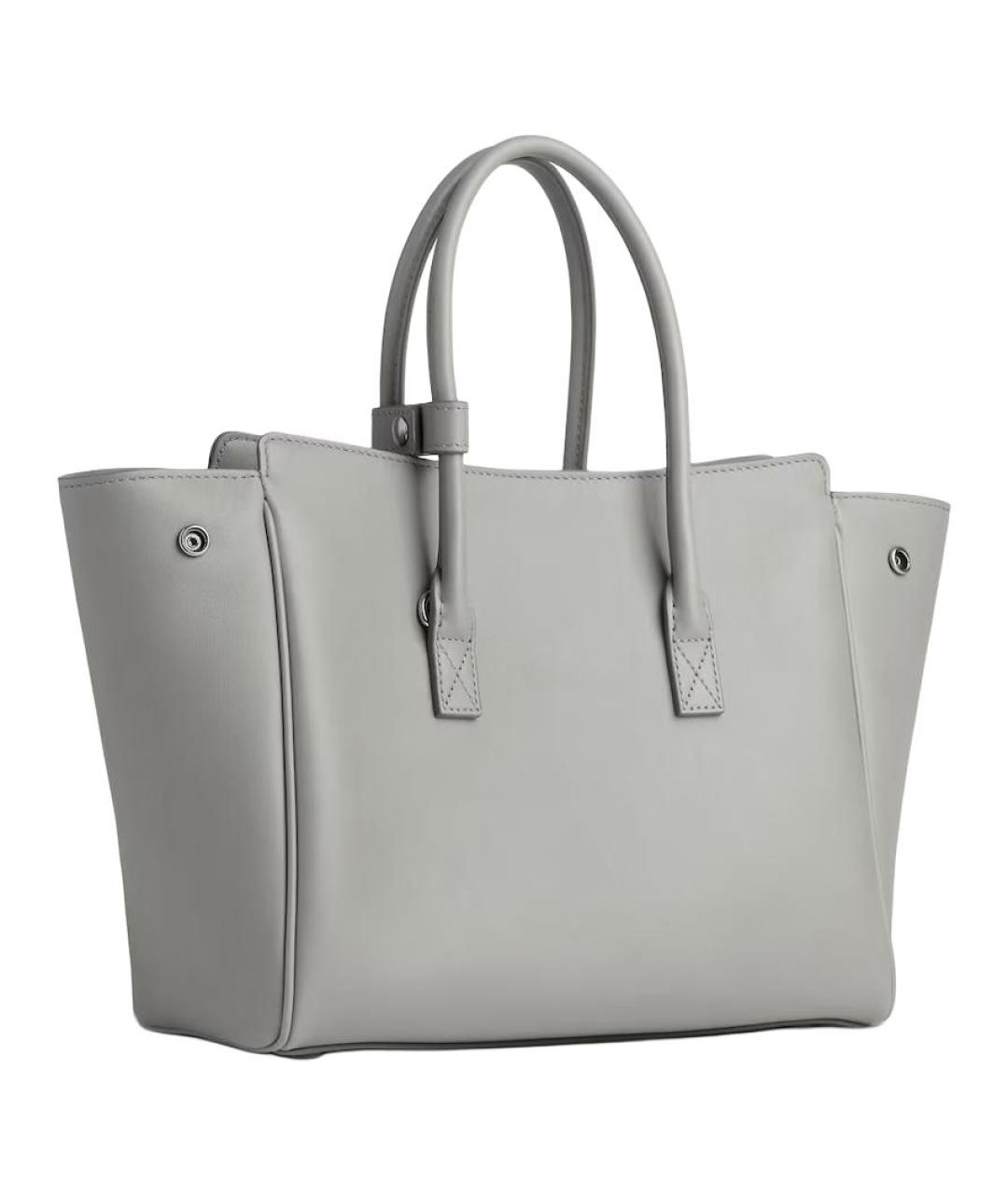 BALENCIAGA Серая кожаная сумка через плечо, фото 4