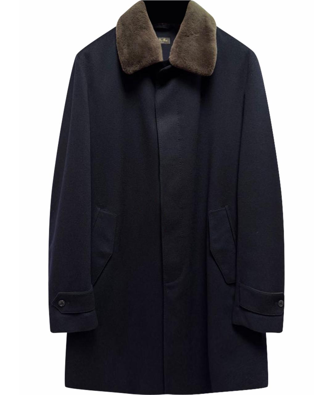 LORO PIANA Темно-синее кашемировое пальто, фото 1